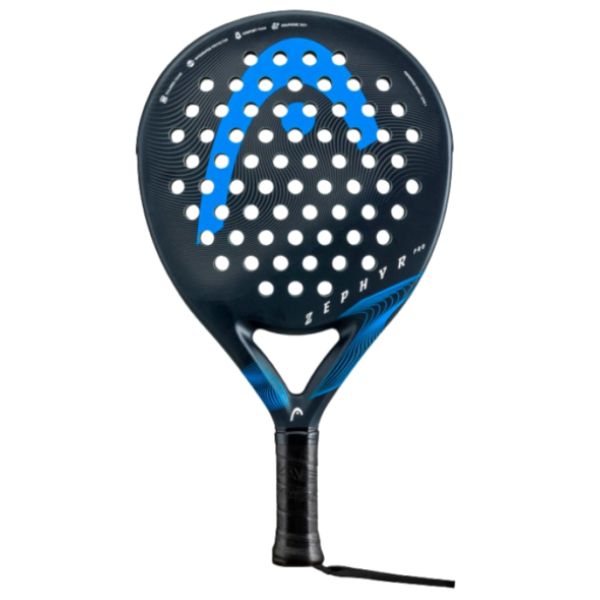 Racchetta da padel Head Zephyr Pro 2023 di colore nero con inserti grafici blu