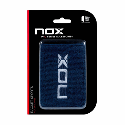 Polsini Nox 2pz Blu logo Bianco fronte