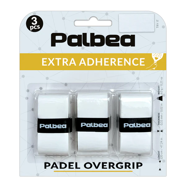 3 Overgrip Palbea Extra Aderente Bianco fronte