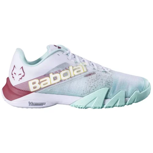 Scarpa babolat jet premura 2 lebron white red lato