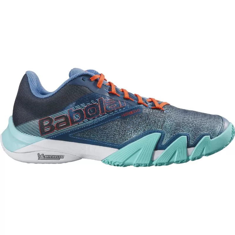 Scarpa babolat jet premura 2 green/mandarin lato 1
