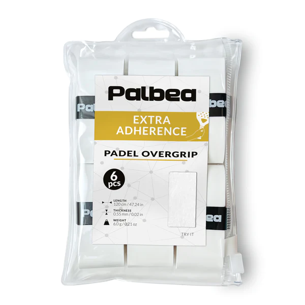 6 Overgrip Palbea Extra Aderente Bianco fronte
