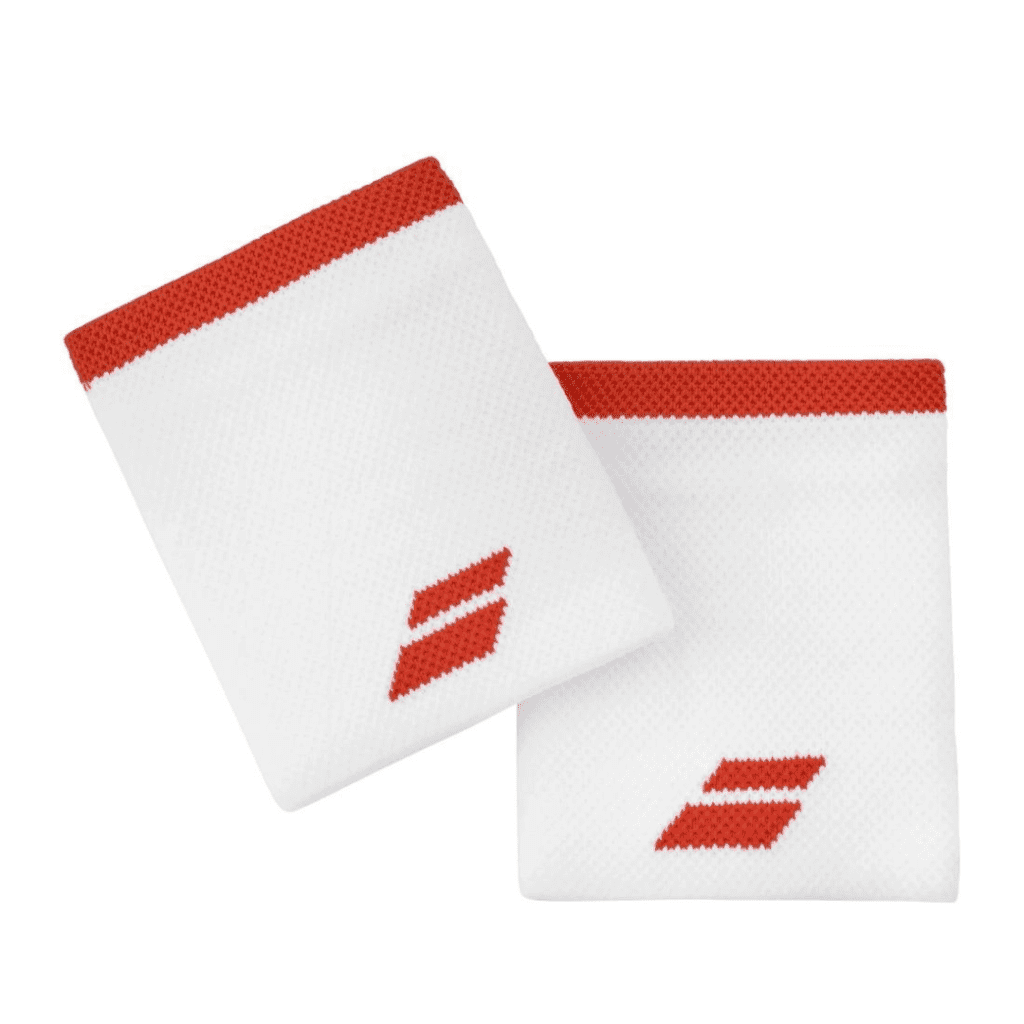 Polsini Babolat corto Bianco/rosso fronte