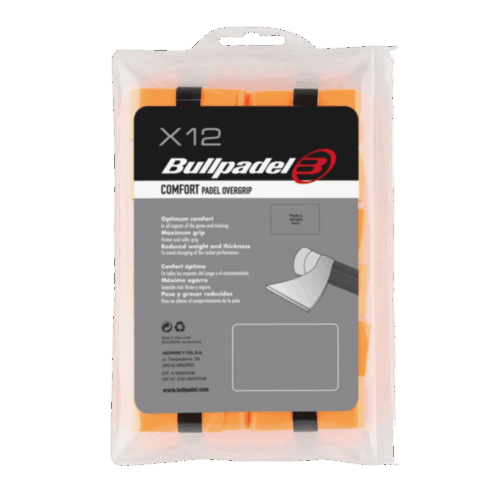 12 Overgrip Bullpadel Comfort - arancione fluo