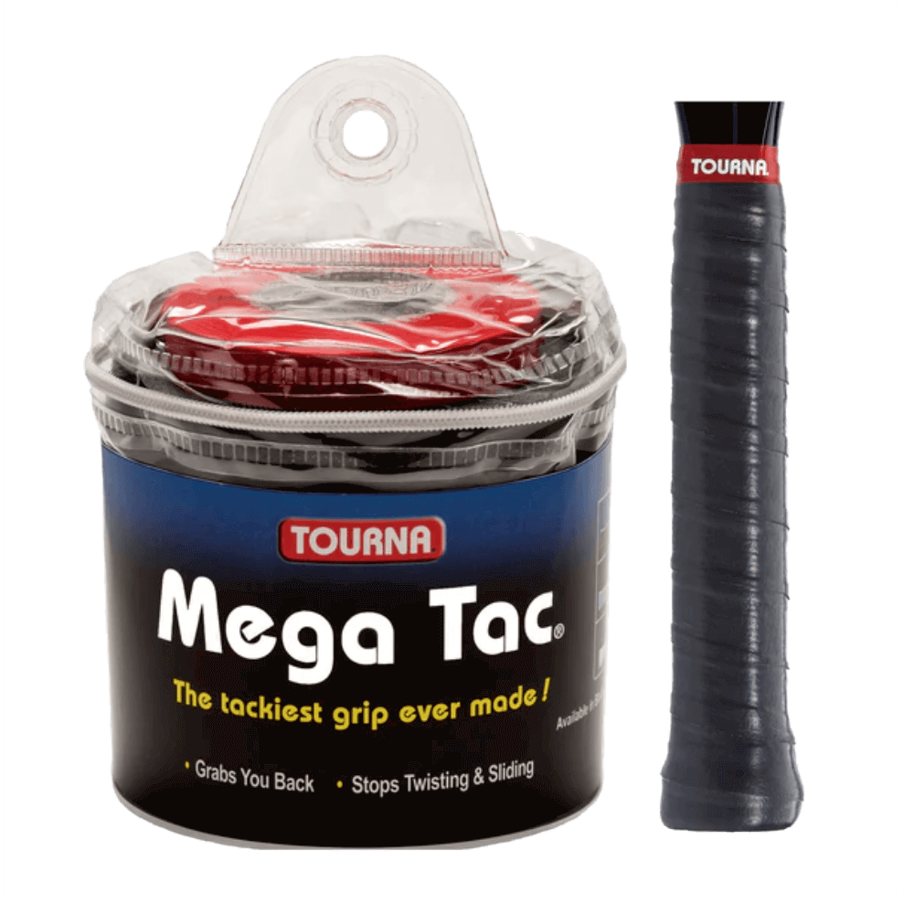 Tourna Mega Tac Extra Tacky Overgrip, 30-Pack, Black