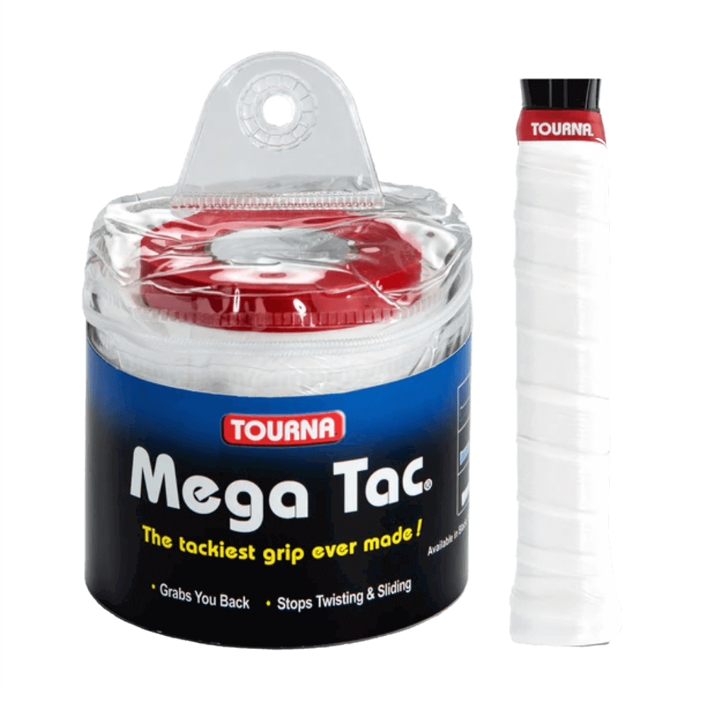 Tourna Mega Tac Extra Tacky Overgrip, 30-Pack, White