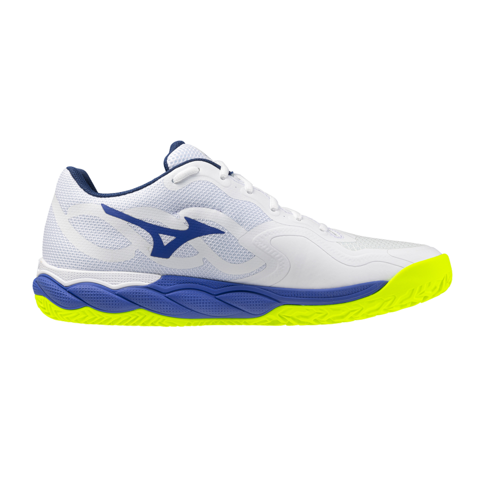 Scarpa Mizuno Wave Enforce Court CC Wite dazzling Blue Light Yellow